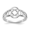 10k White Gold Polished Ladies Celtic Knot Ring, Size 7