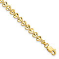 10k Diamond-cut Heart 7 inch Bracelet, 7 mm, 5.09 g