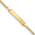 10k Polished Semi-Solid Chain/Solid Plate Cuban Link 23x4mm Plate 7 inch ID Bracelet, 7 x 4.44 mm