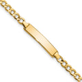 10k Polished Semi-Solid Chain/Solid Plate Cuban Link 23.5x4.5mm Plate 6 inch Baby/Child ID Bracelet, 6 x 4.17 mm