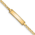 10k Polished Solid Chain/Solid Plate Anchor Link 18.5x5mm Plate 6 inch Baby/Child ID Bracelet, 6 x 4.7 mm