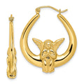 10k Angel Hoop Earrings, 19 x 4 mm