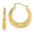 10k Polished Hollow Greek Key Earrings, 17 x 3 mm
