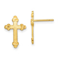 10k Budded Cross Post Earrings, 16 x 11 mm