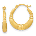 10k Polished and Satin Hoop Earrings, 18.08 x 16.35 mm