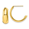 10k Polished 6.5mm J-Hoop Earrings, 19.75 x 6.5 mm