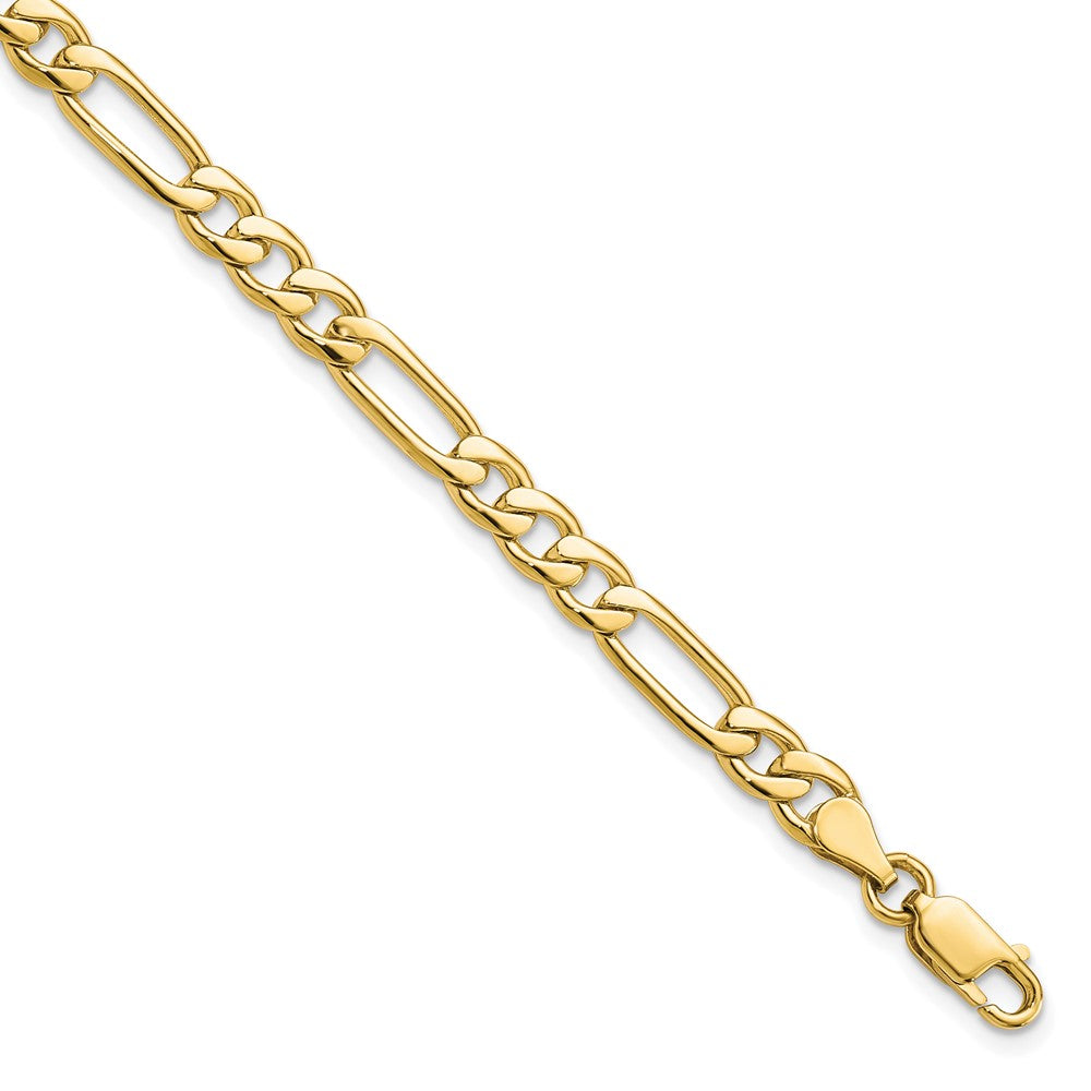 10k 5.25mm Fancy Polished Figaro Link 8 inch Bracelet, 8 x 5.25 mm