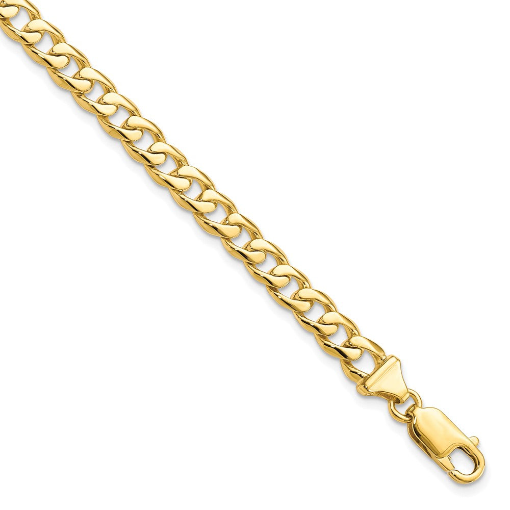 10k 5.8mm Hand-polished Fancy Curb Link 8 inch Bracelet, 8 x 5.8 mm