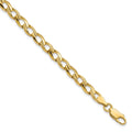 10k 5.25mm Fancy Polished and Textured Curb Link 8 inch Bracelet, 8 x 5.25 mm