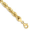 10k 7.0mm D/C Rope Fancy Lobster Clasp Chain, 8 x 7 mm