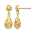 10K D/C Post Dangle Earrings, 20 x 20 mm