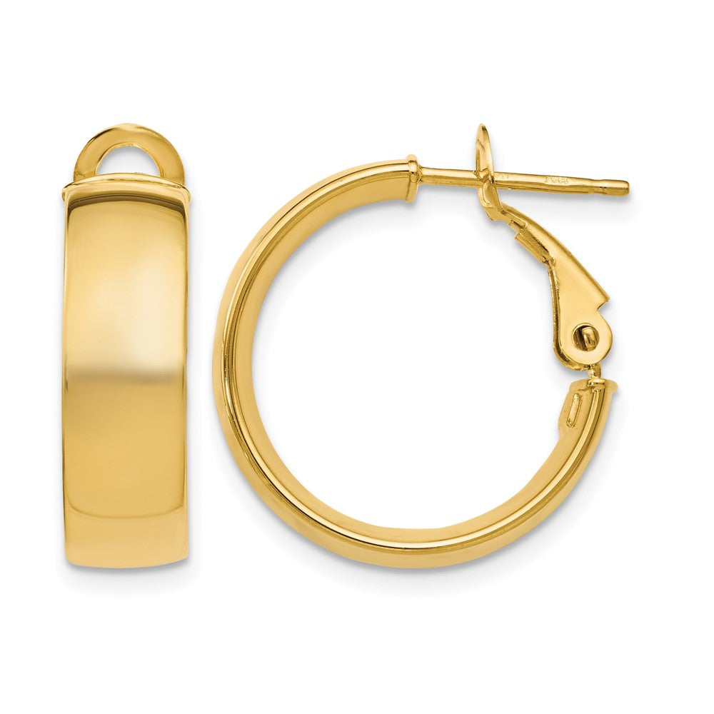 10K 5.8mm Polished Hoop Earrings, 18 x 5 mm