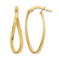 10K Twist Hoop Earrings, 26 x 2 mm