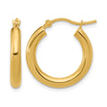 10K Polished Hinged Hoop Earrings, 20 x 3 mm