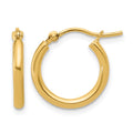 10K Polished Hinged Hoop Earrings, 15 x 2 mm, 0.82 g