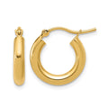 10K Polished Hinged Hoop Earrings, 15 x 3 mm
