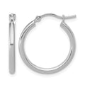 10K White Gold Polished Hinged Hoop Earrings, 20 x 2 mm, 1.09 g