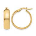 10K Polished Hinged Hoop Earrings, 19 x 4 mm