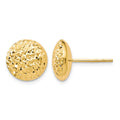 10K D/C Post Earrings, 11 x 10.75 mm