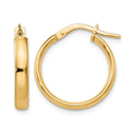 10K Gold Polished Hoop Earrings, 14 x 3 mm