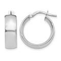 10K White Gold Polished Hoop Earrings, 14 x 6 mm