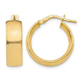 10K Gold Polished Hoop Earrings, 14 x 6 mm