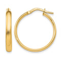 10K Gold Polished Hoop Earrings, 20 x 3 mm