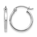 10K White Gold Polished Hoop Earrings, 15 x 1.5 mm