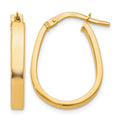 10K Polished U-Shape Hoop Earrings, 22 x 6 mm