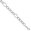 10K White Gold Polished Link Bracelet, 7.5 x 9 mm