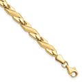 10K Polished and Brushed Bracelet, 7 x 5 mm