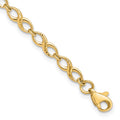 10K Polished and D/C Bracelet, 7 x 3 mm
