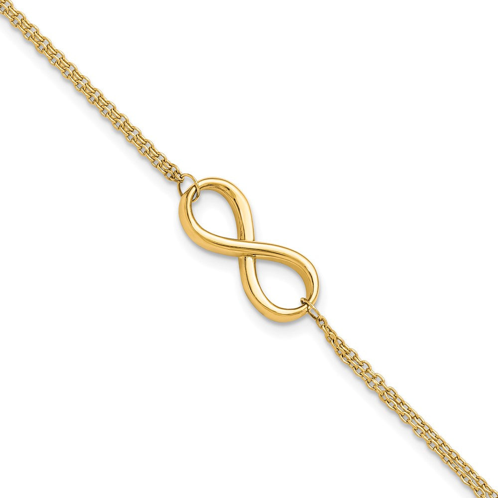 10K Polished Infinity Bracelet, 7.5 x 9 mm