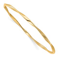 10K Polished Textured Twisted Slip-on Bangle, 21 mm