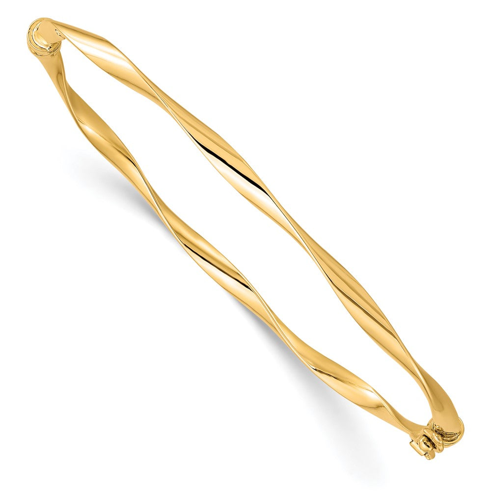 10K Polished Hinged Bangle, 7 x 20 mm