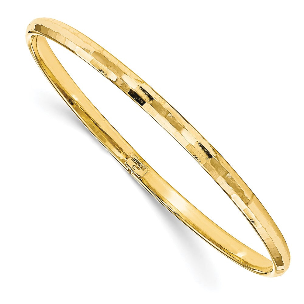10K Polished Bangle, 7 x 4.25 mm