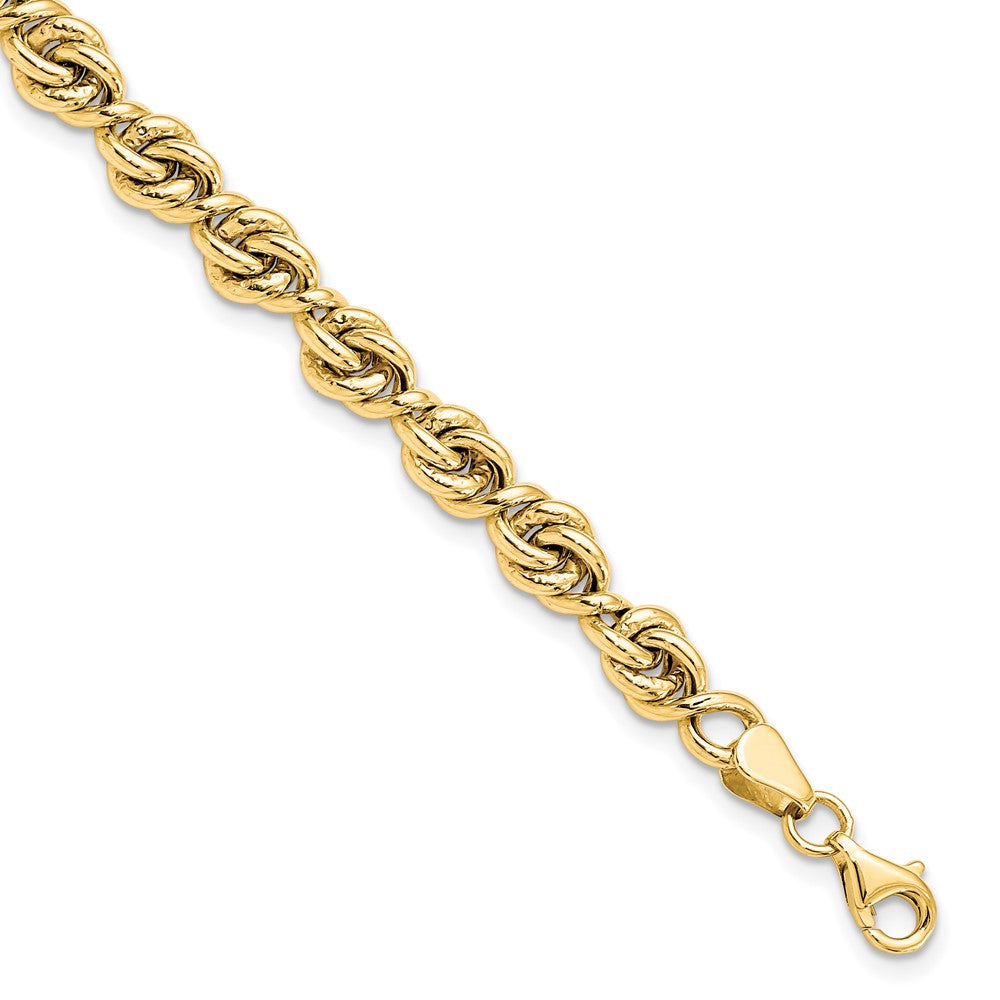 10K Polished Fancy Link Bracelet, 7.25 x 8 mm