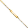 10k Polished Solid Chain/Solid Plate Flat Anchor Link 22x5mm Plate 7 inch ID Bracelet, 7 x 4.07 mm