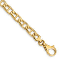 10K 6.8mm Hand-Polished Anchor Link 8 inch Bracelet, 8 x 6.8 mm