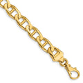 10k 8.5mm Hand-Polished Anchor Link 8 inch Bracelet, 8 x 8.5 mm