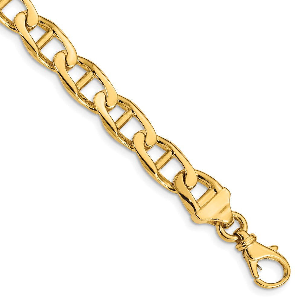 10k 8.5mm Hand-Polished Anchor Link 8 inch Bracelet, 8 x 8.5 mm