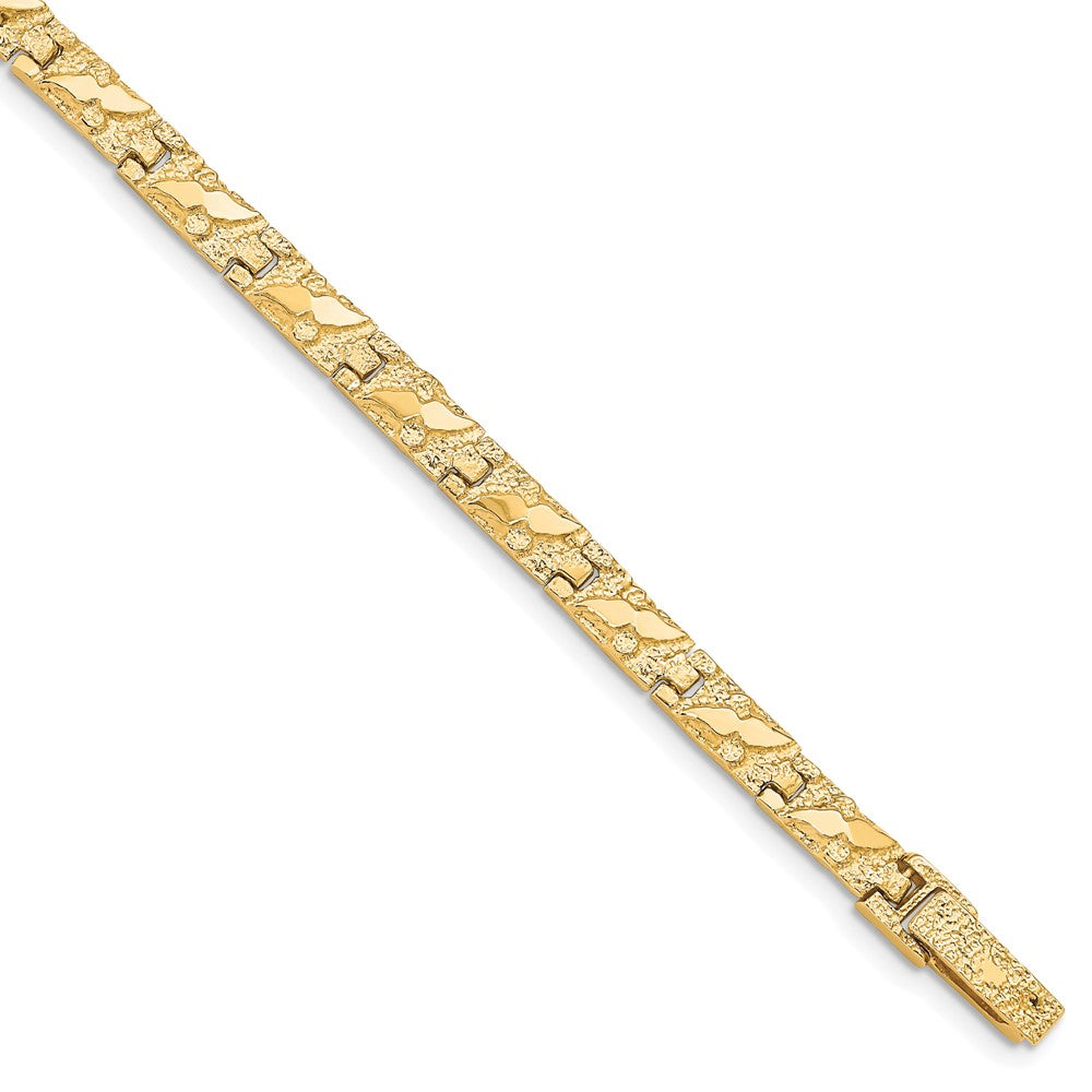 10k 4.0mm Nugget 7 inch Bracelet, 7 x 5.5 mm