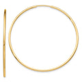 10k Polished Endless Tube Hoop Earrings, 40 x 1.25 mm