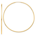 10k Polished Endless Tube Hoop Earrings, 60 x 1.25 mm, 1.74 g