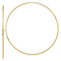 10k Polished Endless Tube Hoop Earrings, 60 x 1.25 mm, 1.95 g