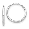 10K White Gold 1.2mm Endless Hoop Earrings, 14 x 1.25 mm