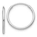 10K White Gold Endless Hoop Earrings, 25 x 1.25 mm