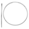 10K White Gold Endless Hoop Earrings, 45 x 1.25 mm
