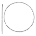 10K White Gold Endless Hoop Earrings, 55 x 1.25 mm