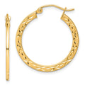 10K Diamond Cut Hollow Hoop Earrings, 26 x 25 mm